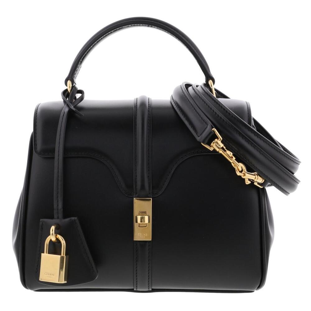 CELINE Seize Bag Handbag Black Calfskin